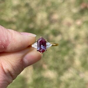 AAA Alexandrite and Diamond Ring